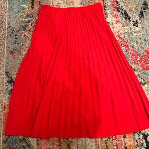 Red Pleated Skirt